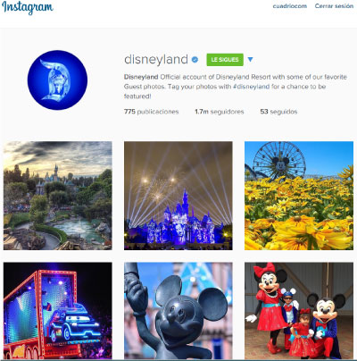 Disneyland en Instagram